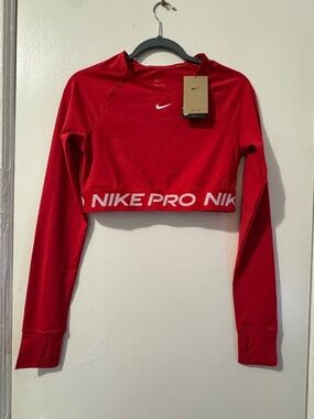 Nike Red Short Sleeve Athletic Top with White Swoosh
